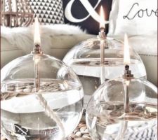 Lampes paraffine en cristal