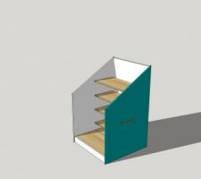 Projet de meuble à chaussures sous escalier à roulettes