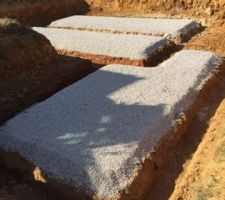 Terrassement : Finition de la mise en place de gravillons sur tout le VS