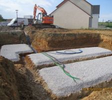 Terrassement : Continuité des réseaux (en-sablage des réseaux + mise en place de grillage avertisseur)