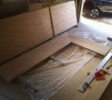 Planche d?h&eacute;v&eacute;a lamell&eacute; coll&eacute; en 4.5cm d'&eacute;paisseur (planche de 4.5m*1.1m)