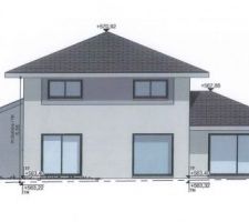 Plan de facade coté salon