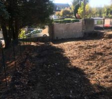 Notre terrain après démolition et coupe des arbres