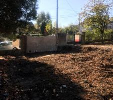 Notre terrain après démolition et coupe des arbres