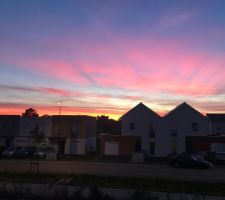 Coucher de soleil d'automne depuis notre chambre