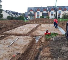 Coulage béton des fondations vide sanitaire