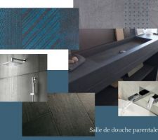 Ma planche tendance que je viens de créer, pour regrouper nos choix de matériaux pour notre salle de douche de notre suite parentale.