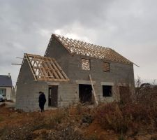 Charpente posée vue de derrière