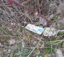 Aperçu d'un des emballages carton laissés sur notre terrain