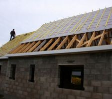 Pose de la sous-toiture écran et double liteaunage 06-11-18