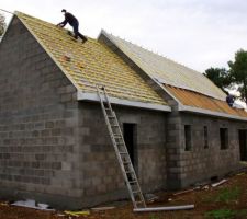 Pose de la sous-toiture écran et double liteaunage 06-11-18