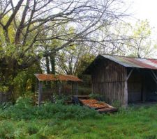 Voici notre terrain avec une superbe grange que la tempete n'a pas emport&eacute;e avec elle....ce que nous allons faire a sa place