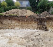 Ah ouais, ça fait quand même un sacré trou... Le vide sanitaire mesure 1m80, car une ancienne cave coulée par l'ancien propriétaire se trouvait sur l'emplacement de la maison
