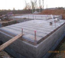 Mise en place dalle RDC J4
principalement les armatures