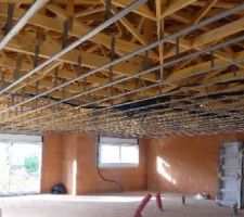 Pose du raillage plafond