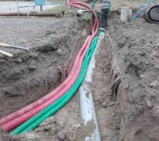 Le chemin re-ouvert pour passer EP, gaines électricité et télécom.