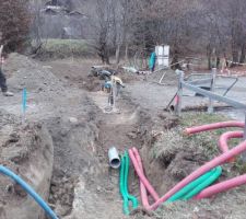 Le chemin re-ouvert pour passer EP, gaines électricité et télécom.
