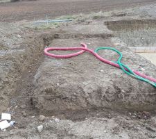 Fondations du garage creus&eacute;es.