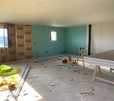 Isolation et plafond de l'étage (coin sdb)