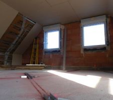 Etage, côté chambres sur pignon