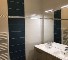 Fa&iuml;ence des SDB ... un beau calepinage et des couleurs agr&eacute;ables !