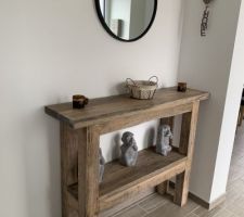 Nouvelle entrée, console réalisée par l?Atelier Déco