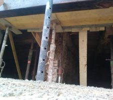 Coffrage sur le linteau béton