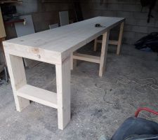 Établi en bois fait maison