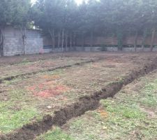 Premiers travaux pour les fondations.