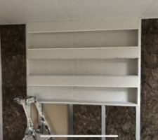 Etageres placo  encastrées salon