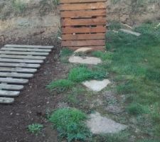Composteur 
Habillage bois avec de la recup