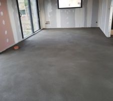 Chape coulée, salon
