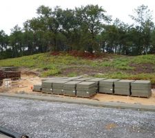 Mise en place de bordures de trottoir