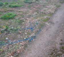 Tracé des fondations et du débord de toit