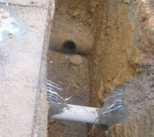 Piquage sur la canalisation d'assainissement a 2m20 de profond
