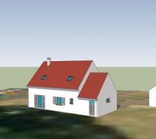 Conception 3D de la maison sous Sketchup
Géoposition avec Google Earth
Façade arrière