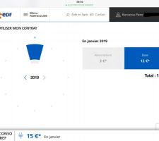 Conso EDF premiere partie janvier : 1/5 eme du prix ... l'abonnement !!