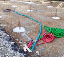 Une fois le béton coulé dans les pieux