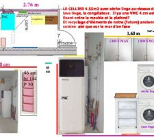 Planche cellier sèche linge au dessus du lave linge