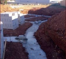 Pose de parpaings pour le vide sanitaire de 60