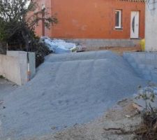 Livraison du sable pour la pose du carrelage