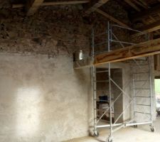 Crépis en bas, murs à jointer en haut