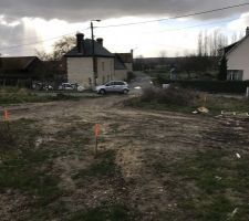 Notre terrain avec l'implantation de la maison