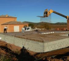 Installation du treillis soudé sur la dalle du vide sanitaire