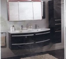 Meuble vasque avec colonne et armoire de toilette 3portes (montage mal effectu&eacute; par moi-m&ecirc;me)