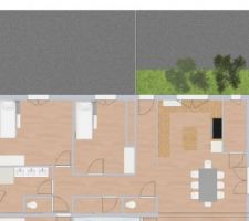 Devant de la maison, identification d'all&eacute;e de garage possible en gris