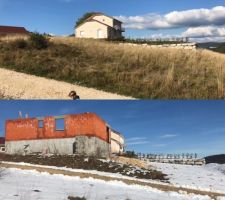 Plus qu?une journée de boulot , les murs seront fini ainsi que le pignon . Toiture d ici 15 jours le soleil fais sont retour après le neige