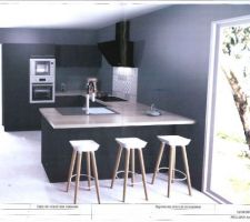 Cuisine vue réaliste fournie par Ixina