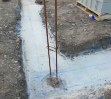 Traçage au sol des emplacement de murs