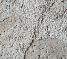 Mur de refend avec salpêtre (joints en terre humides de l'autre côté)